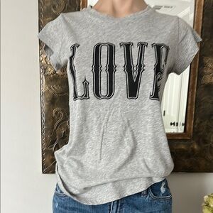 Zadig&Voltaire Gray/Black LOVE T-shirt XS